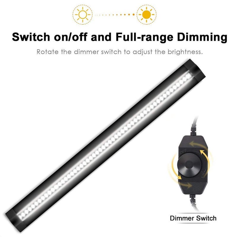inShareplus 3 Pack 13 inch LED Under Cabinet Lighting, Dimmable, Natural White 4500K, CRI90+, 450Lumens, DC 12V Ultra Thin Under Counter Kitchen Lighting for Kitchen, Shelf, Cupboard, Black - Image 3